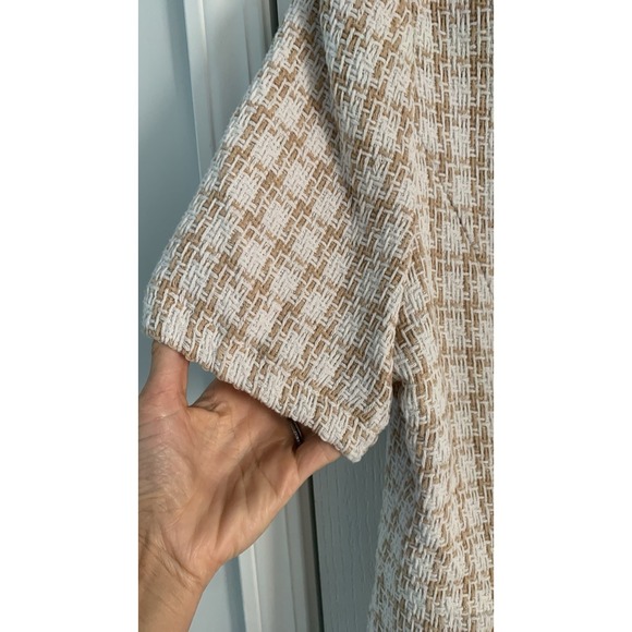 NWT Nanette Lepore tweed dress Buttons style  14 classic elegant warm sand white - Picture 12 of 13